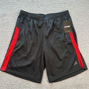 Al1ve Athletic Shorts Mens M Black Red Quick Dry Gym Workout Training NWT
